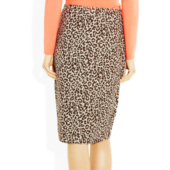 J. Crew No. 2 Linen Pencil Skirt in Leopard Print - Picture 3 of 8